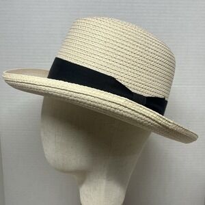 Hatman Jack's Wichita Hat Works Custom Woven Straw Fedora Hat Size 7 1/8 57 USA